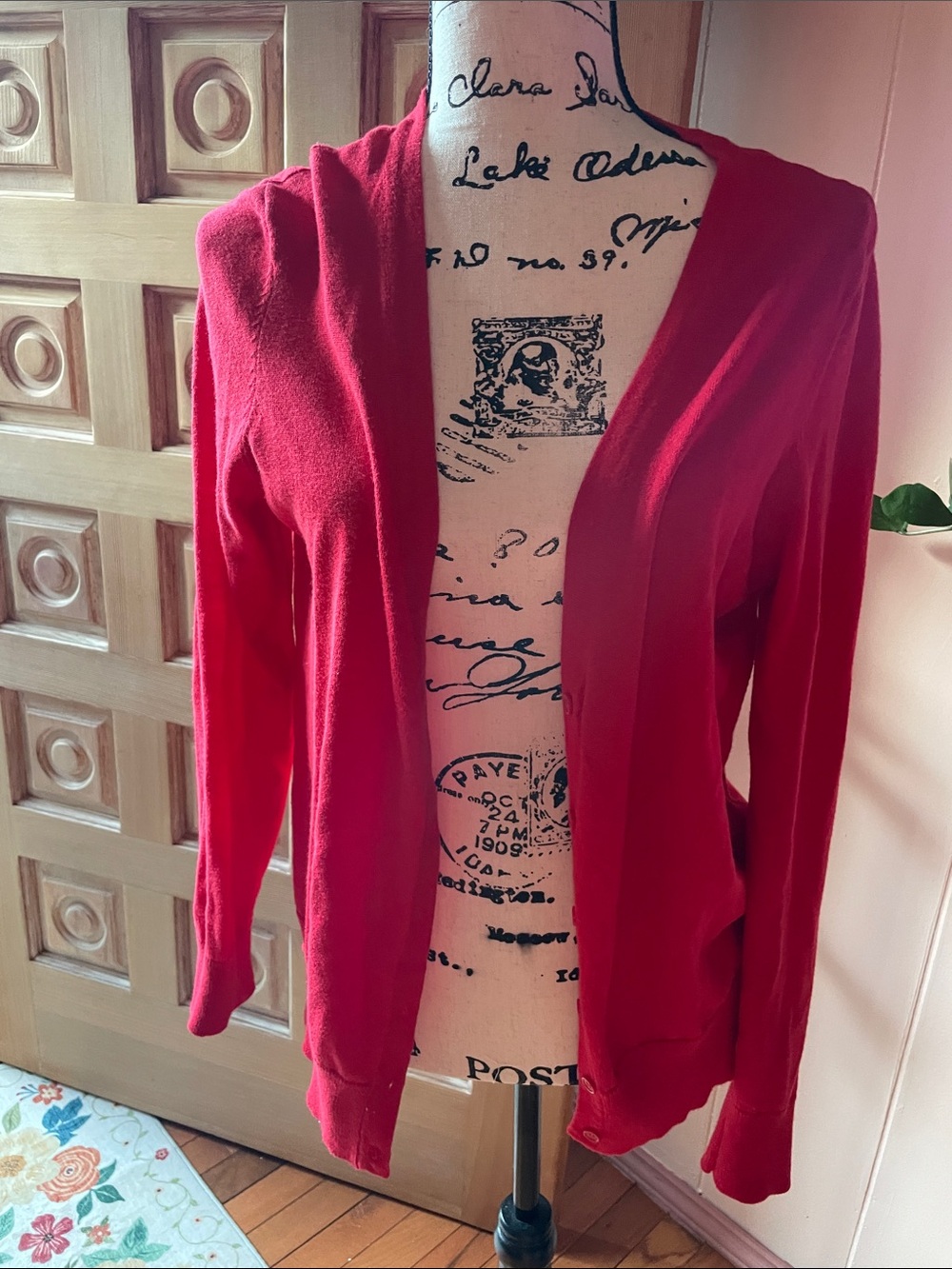 Faded Glory Red Open-Front Women's Cardigan